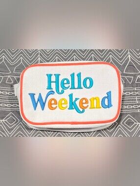 Shiraleah Cabana Hello Weekend Medium Zip Pouch